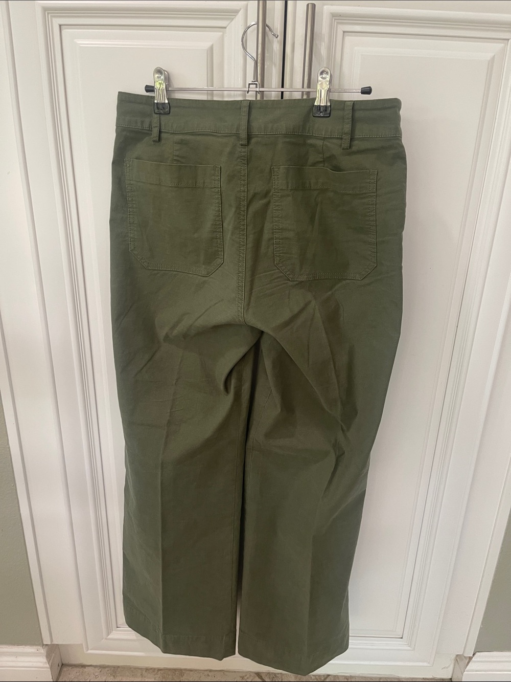 J. Crew Factory black Lizzie olive green wide straight leg pants trousers 28p - Picture 7 of 15